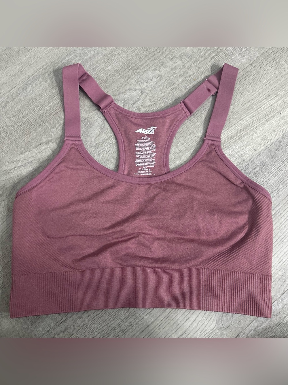 Avia Rose-Mauve Seamless Racerback Sports Bra